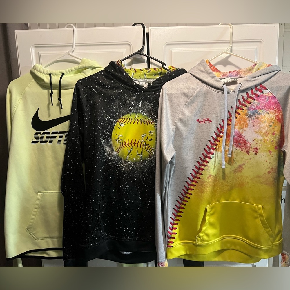 Set of 3 Medium Softball Hoodies
